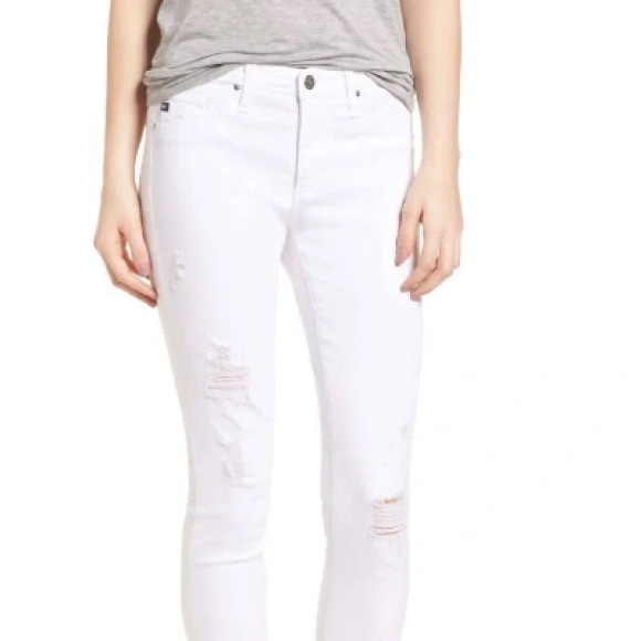 Ag Adriano Goldschmied Denim - AG Farrah high rise skinny ankle distressed jeans